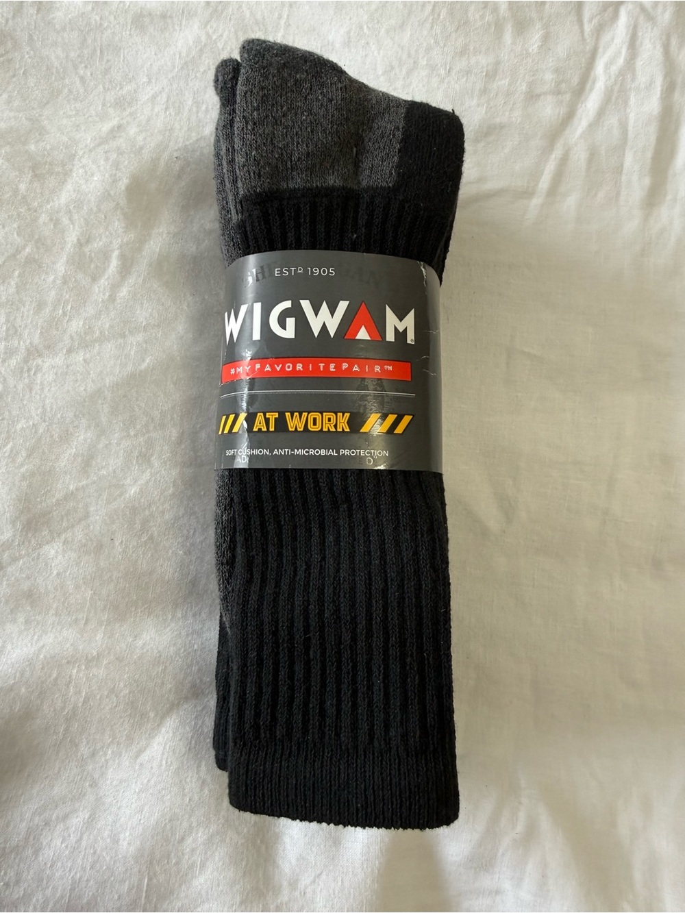 Wigwam | Men 9-12 Women 10-13 | 3 PR Black At Work Crew Socks S1221 Crew Socks